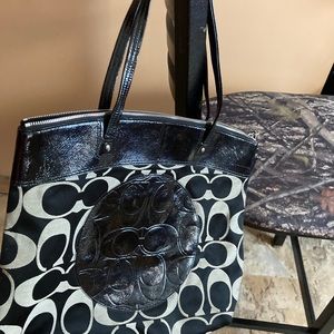 Coach large tote and matching wallet